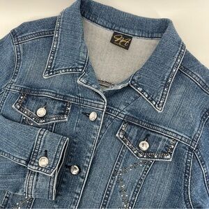 Katina Marie Bedazzled Denim Medium Jacket USA Western Rockabilly